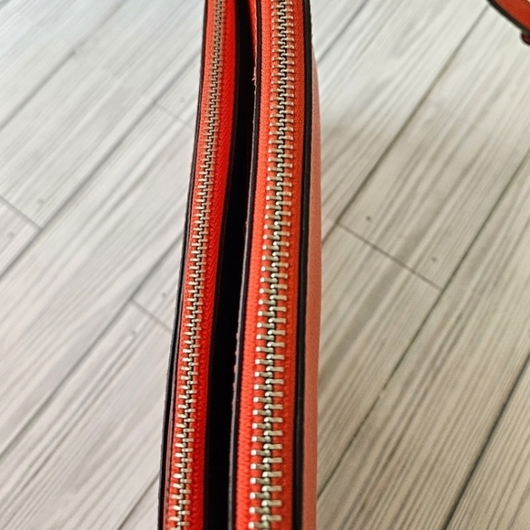 Coach East West Pop Crossbody Bag with Clutch in Orange, Brown with Silver Tone - Picture 10 of 15